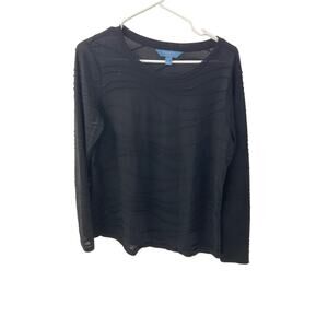 Simply Vera Black Long Sleeve Blouse Size Large